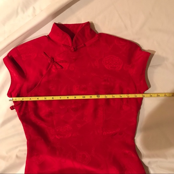 Authentics Chinese Silk Dress Red Beautiful US 8 - Picture 12 of 16